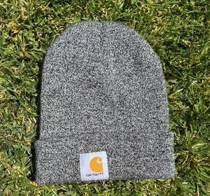 Carhartt Beanie Knit Cap Hat Heather Gray Lid Snow Ski Cold Outdoor Hiking Camp - Picture 1 of 2