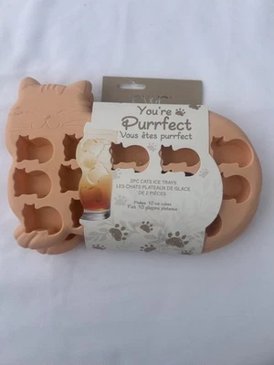 Maybe Silicone Cat Ice Cube Trays Set Of 2 For Cocktails Coffee Teas Drinks NWT - Image 1 of 4