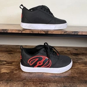 Zapatos con cordones de lona Heelys para niños negros rojos talla juvenil 2 SIN RUEDAS - Imagen 1 de 10