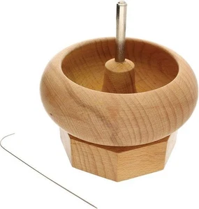 3 Inch Wooden Beading Spinner With 2 Pcs Curved Needle - Picture 1 of 7