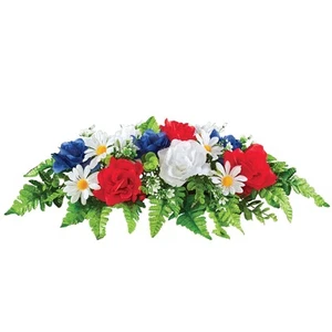Patriotic Artificial Memorial Flowers Arrangement - Picture 1 of 2