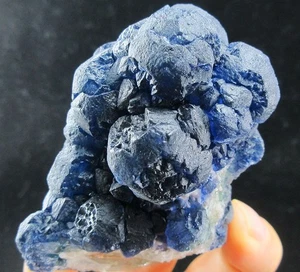 165g blue blueberry Fluorite&Quartz crystal mineral specimen,Inner Mongolia,Cn - Picture 1 of 12