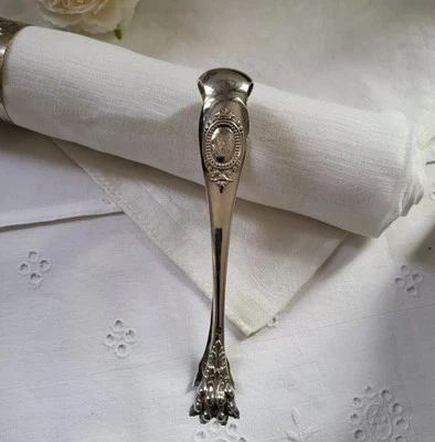 Ancienne Pince à Sucre en Argent Massif Monogrammé - Photo 1/4