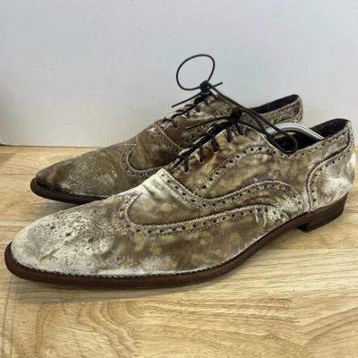 Zapatos Paul Smith Terciopelo Punta de Ala Brogue Color Marrón Mármol Para Hombre Talla 11 Italia Foto 1 de 4
