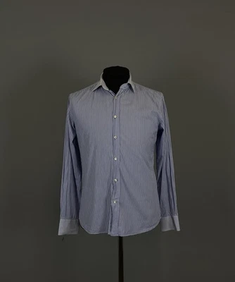 ETRO MILANO Slim Fit Blue Stripe Long Sleeve Button Down Shirt Size 40 / M - Image 1 of 4