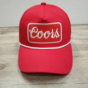 Coors Mütze Kappe Druckknopflasche rot weiß Trucker Netz Seil Herren Bier bestickt Promo - Bild 1 von 5