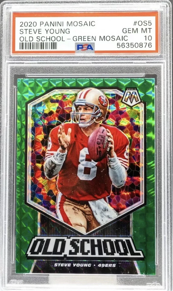 2020 Panini Mosaic Old School Mosaic Steve Young #OS5 SF 49ers HOF PSA 10 GEM MT - Image 1 of 2