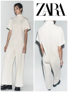Mono ZARA NUEVO CON ETIQUETAS ZW Collection Crudo Crema Manga Corta 8732/796 AGOTADO Pequeño - Imagen 1 de 4