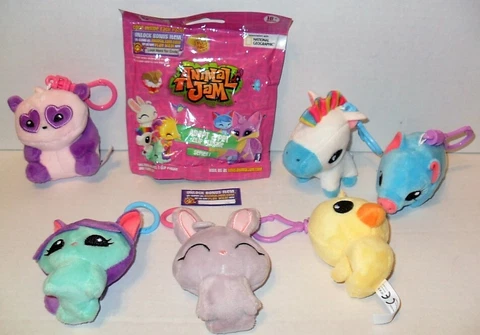 ANIMAL JAM ADOPT A PET CLIP PLUSHIE SERIES 1 SET OF 6 RARE UNICORN &  APP CODES Cover