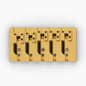 5 corde Hipshot stile A ponte alluminio oro distanza 18,5 mm 728 - Foto 1 di 1
