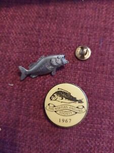 C/The Nortian Angling Society And Pewter Fish Pin Badge Set