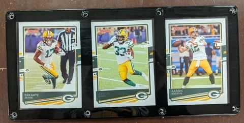 GREEN BAY PACKERS 3 CARD PLAQUE DAVANTE ADAMS AARON JONES AARON RODGERS Cover