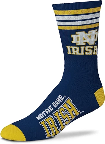 Notre Dame Fighting Irish Socks Crew Length Medium Size Mens 5-10 Shoe NEW Cover