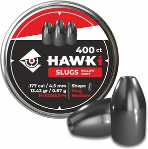 Hawki .177 Cal Airgun Pellets Slug Medium  Holow Point 13.42 gr/0.87 g 400 ct - Picture 1 of 5