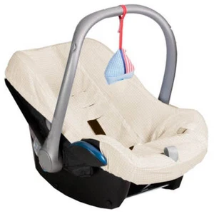 Funda protectora bebé 50 x 70 cm. Agradable confort de asiento a cuadros beige blanco - Imagen 1 de 5