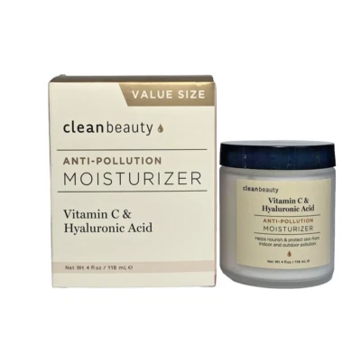 CLEAN BEAUTY HIDRATANTE ANTICONTAMINACIÓN FACIAL Vitamina C/ácido hialurónico. 4 oz Foto 1 de 4
