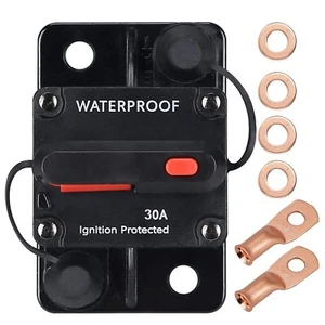30 Amp Circuit Breakerwith Manual ResetWaterproof 12V-48V DC 30-301ACar Marin... - Picture 1 of 8