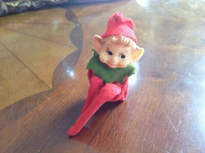 Muñeca Navidad Pixie Elf De Colección Rodilla Abrazador Pantalones/sombrero/camisa Rojo, Cuello Verde #4 - Imagen 1 de 6