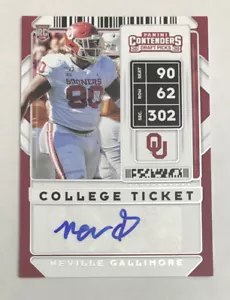 2020 Contenders Draft Picks Football Neville Gallimore Auto Autograph RC #199! - Picture 1 of 2