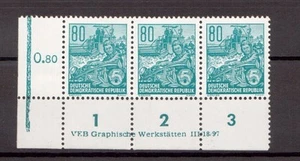 DDR 421 DV ** mint condition 1953, complete print note on three stamps - Picture 1 of 1
