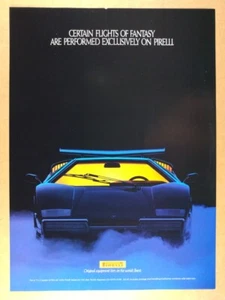 1989 Pirelli Tires lamborghini countach photo vintage print Ad - Imagen 1 de 1