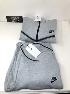 Nike Tech Polar Chándal Gris Cremallera Completa Sudadera con Capucha Pantalones para Correr Grandes cu4489063 NUEVO - Imagen 1 de 24