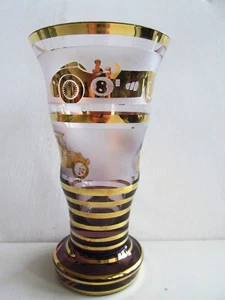 JARRÓN ART DECO CHECO/BOHEMIO AÑOS 30 VIDRIO GRABADO ÁCIDO - VIDRIO CAMAFEO - COCHE RETRO - Imagen 1 de 12