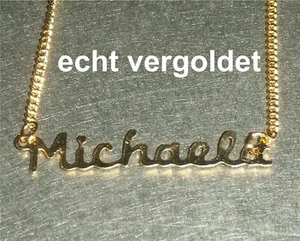 Classy Necklace Michaela Chain Real Gold Plated Name Necklace New - Picture 1 of 1