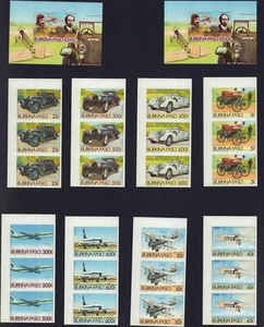 BURKINA FASO 1985 708-715, STREIFEN X 3 + (2) 716 UNGEZÄHNT SET OLDTIMER - Bild 1 von 1