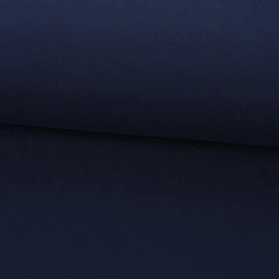 Sweatstoff Soft Sweat Bio einfarbig dünn dunkelblau 1,5m Breite - Bild 1 von 4