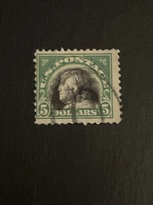Us Stamp Scott #524 $5 Franklin Used Ng… - Picture 1 of 2