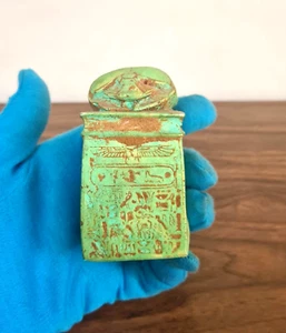 Estatuilla de piedra tallada a mano única del escarabajo de Kheper - Belleza del templo de Karnak - Imagen 1 de 21