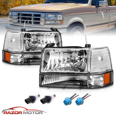 1992 1993 1994 1995 1996 For Ford F150/F250/F350 Chrome Headlights Foto 1 de 4