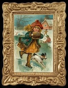 Skater Mädchen Winter Miniatur Puppenhaus Kunst Bild 8120 - Bild 1 von 1