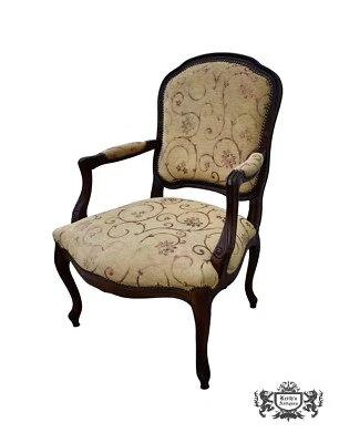 Vintage Carved French Style Bergere Type Chair - Image 1 of 4
