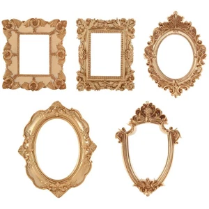 5 PièCes Vintage RéSine Cadre Photo Tenture Murale Cadre Photo Table Top Bi2204 - Foto 1 di 8