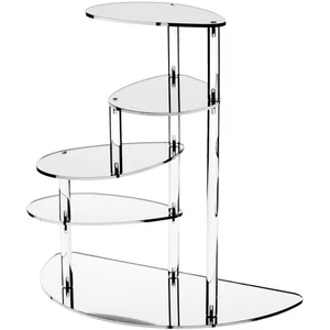 Plymor Mirrored Acrylic 4-Shelf Spiral Display Riser, 19" H x 19.75" W x 10" D - Picture 1 of 1