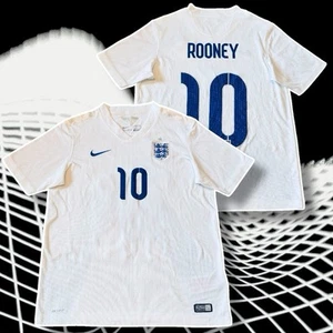 Nike Boys XL 13-15 Years White & Blue England Football 10 Wayne Rooney Jersey - Picture 1 of 9