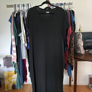 Jenni Kayne Kleid Zypresse Kaftan schwarz Gaze Kurzarm geteilter Saum Größe Small - Bild 1 von 3