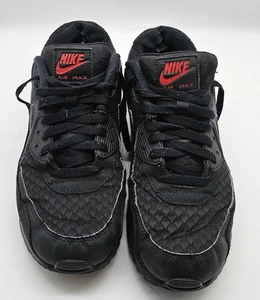 Nike Air Max 90 Essential Schwarz Rot – Größe 44 (US 10) - STARK GEBRAUCHT - Bild 1 von 8