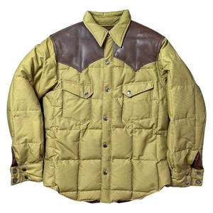 Sugar Cane Down Jacket Western Leather Discontinued Rare Beige M F/S - Picture 1 of 16