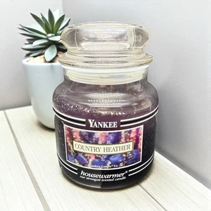 Yankee Candle Country Heather 14.5 Oz Black Band Discontinued HEAT DAMAGE - Picture 1 of 9