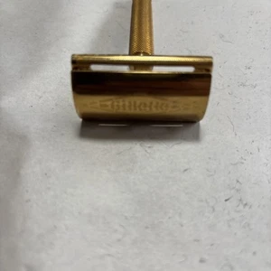Gillette Razor Ball End Gold Tone Double Edge Safety Vintage - Picture 1 of 9