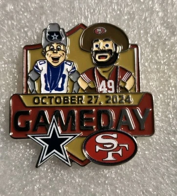 Dallas Cowboys San Francisco 49ers GAME DAY PIN 10/27/24 NO PACKAGING - Image 1 of 2