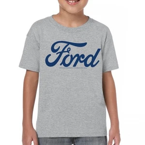Ford Blue Logo Youth T-shirt Classic American Mustang Performance F150 Kids - Picture 1 of 43