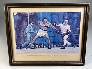 Estampado vintage Robert A Boyajian "Rocky Marciano derrota a Joe Walcott 1952" - Imagen 1 de 6