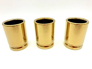 Set of 3 Gold Glass 50 Caliber Cartridge Shell Shot Glasses - Picture 1 of 9