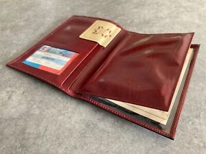 Vintage antique passport holder true leather from the 1970s BRAND NEW