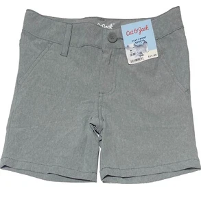 Size 5-Cat & Jack Toddler Boys-Gray-Adjustable-Waist-Flat-Front-Dress-Shorts-NWT - Picture 1 of 8