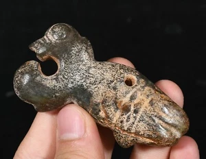7CM China Hongshan Kultur Alt Jade Yu Schwein Drache Gou Haken Fisch Amulett Anhänger - Bild 1 von 8